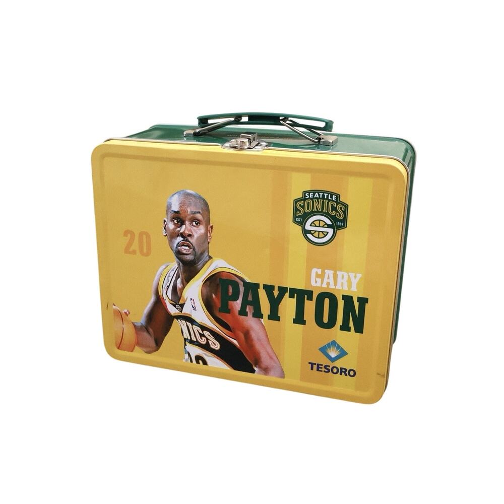 Vintage Seattle Sonics Gary Payton Rashard Lewis Metal Lunchbox NBA Basketball